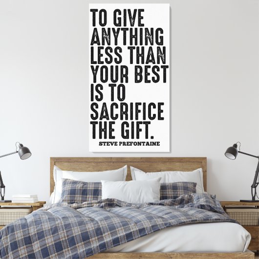 Steve Prefontaine running quotes Canvas Afdruk (Insitu (Slaapkamer))