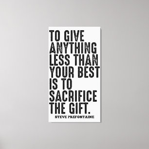 Steve Prefontaine running quotes Canvas Afdruk