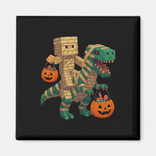 Steve rijdt Mummy Dinosaur T Rex Halloween Grappig Magneet