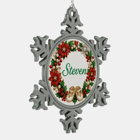 Steven Baby’s First Christmas Snowflake Ornament (Links)