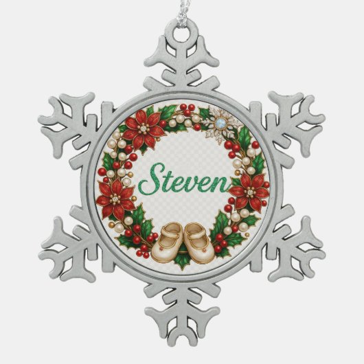 Steven Baby’s First Christmas Snowflake Ornament (Voorkant)