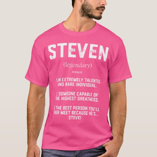 Steven Definitie Grappig Getalenteerd Geweldige St T-shirt (Voorkant)