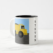 Steven Dump Truck Persoonlijke naam Mok (Voorkant links)
