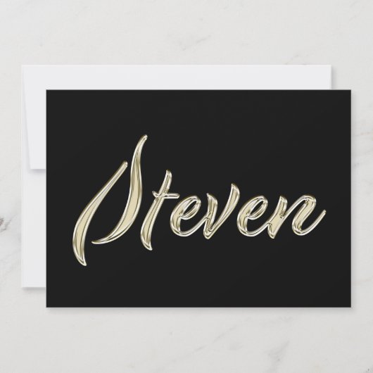 Steven Name white gold Handwriting Karte Kaart (Voorkant)