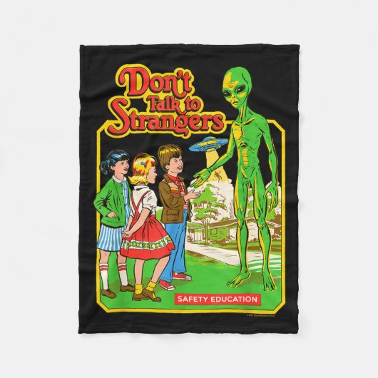 Steven Rhodes Don't Talk To Strangers Alien Retro  Fleece Deken (Voorkant)