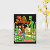 Steven Rhodes Don't Talk To Strangers Alien Retro  Kaart (Gele Bloem)