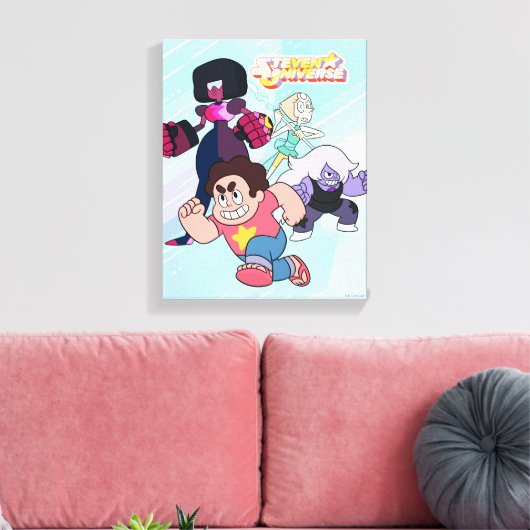 Steven Universe | Actie Crystal Gem Group Canvas Afdruk (Insitu (Woonkamer))