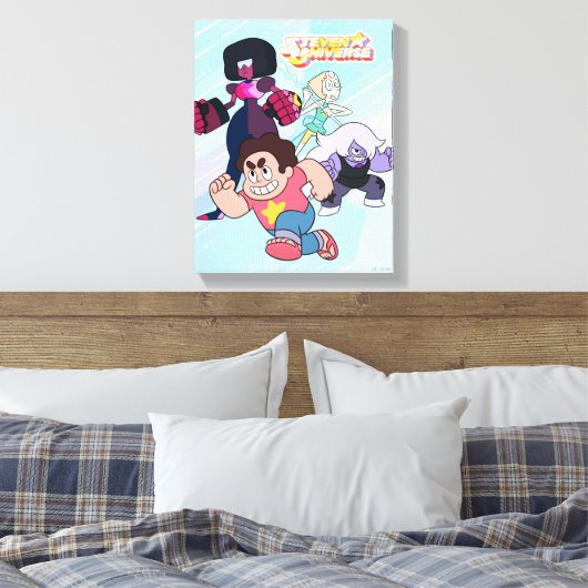 Steven Universe | Actie Crystal Gem Group Canvas Afdruk (Insitu (Slaapkamer))