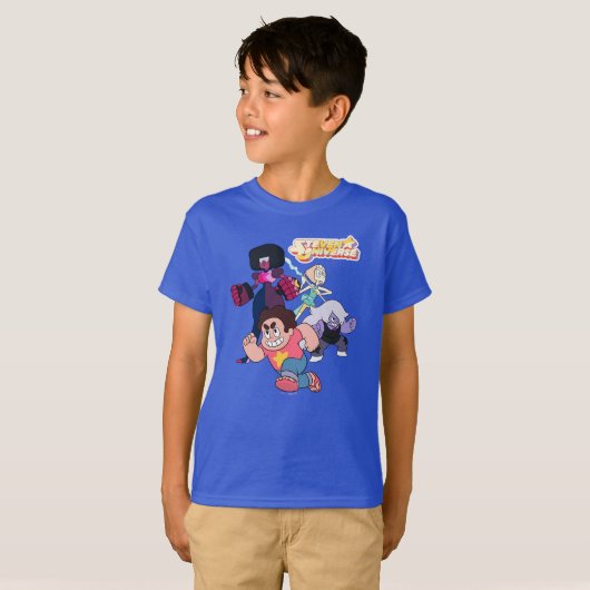 Steven Universe | Actie Crystal Gem Group T-shirt (Voorkant volledig)