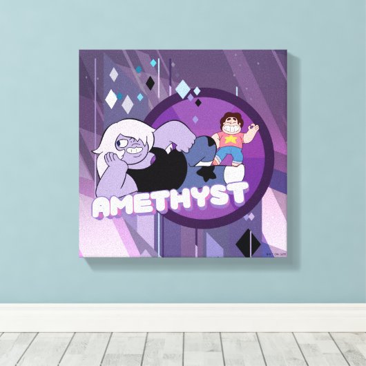Steven Universe | Afbeelding Amethyst-teken Canvas Afdruk (Insitu (Houten vloer))