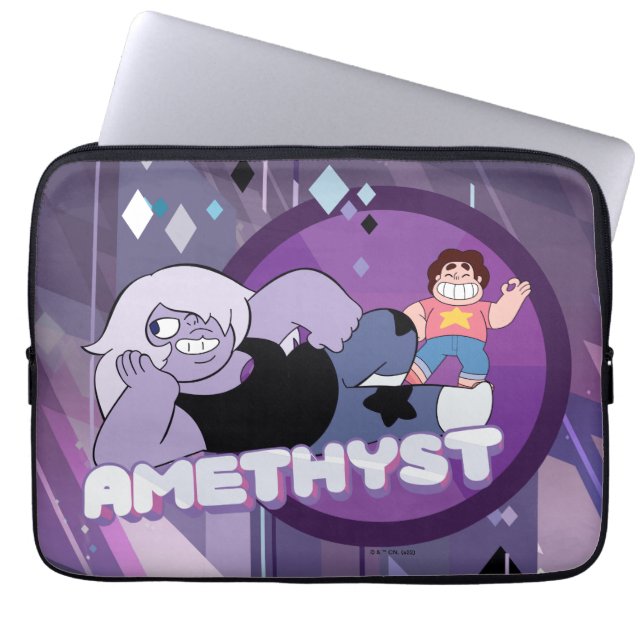 Steven Universe | Afbeelding Amethyst-teken Laptop Sleeve (Voorkant)