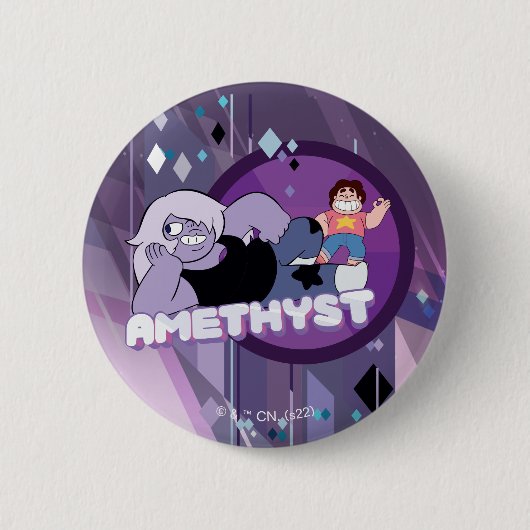 Steven Universe | Afbeelding Amethyst-teken Ronde Button 5,7 Cm (Voorkant)