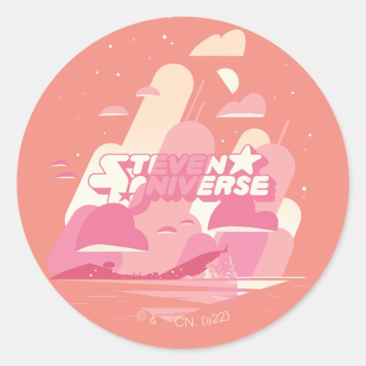 Steven Universe | Beach City Ronde Sticker (Voorkant)