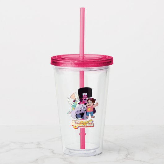 Steven Universe | Crystal Gem Group Huddle Acryl Drinkbeker (Voorkant)