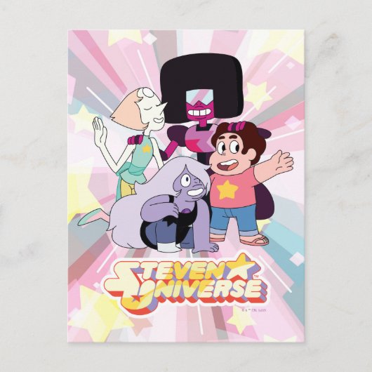 Steven Universe | Crystal Gem Group Huddle Briefkaart (Voorkant)