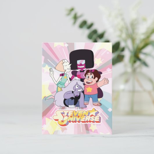 Steven Universe | Crystal Gem Group Huddle Briefkaart (Staand voorkant)