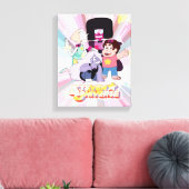Steven Universe | Crystal Gem Group Huddle Canvas Afdruk (Insitu (Woonkamer))