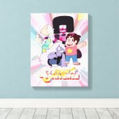 Steven Universe | Crystal Gem Group Huddle Canvas Afdruk (Insitu (Houten vloer))