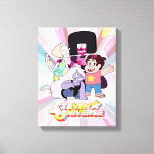 Steven Universe Crystal Gem Group Huddle Canvas Afdruk