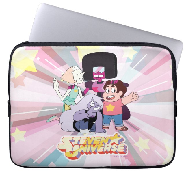 Steven Universe | Crystal Gem Group Huddle Laptop Sleeve (Voorkant)