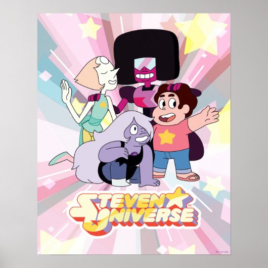 Steven Universe | Crystal Gem Group Huddle Poster (Voorkant)