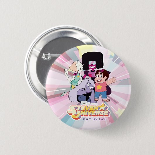 Steven Universe | Crystal Gem Group Huddle Ronde Button 5,7 Cm (Voorkant /achterkant)