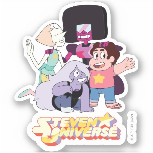 Steven Universe | Crystal Gem Group Huddle Sticker (Voorkant)