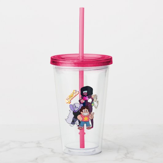 Steven Universe | Crystal Gem Group Pose Acryl Drinkbeker (Voorkant)