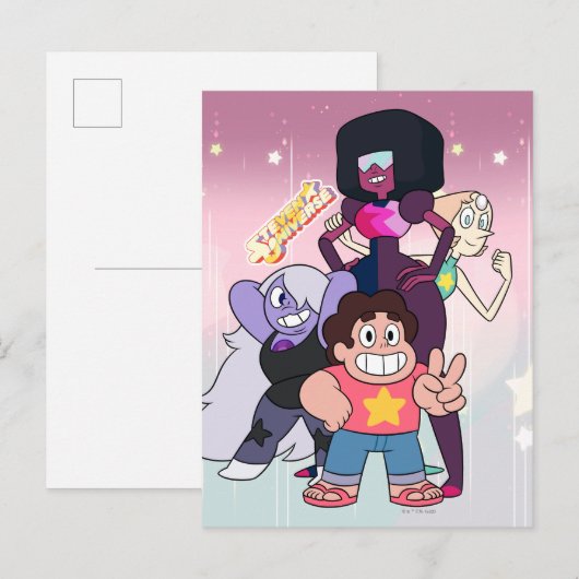 Steven Universe | Crystal Gem Group Pose Briefkaart (Voorkant / Achterkant)