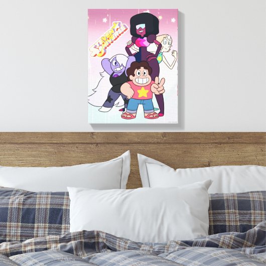 Steven Universe | Crystal Gem Group Pose Canvas Afdruk (Insitu (Slaapkamer))