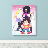 Steven Universe | Crystal Gem Group Pose Canvas Afdruk (Insitu (Houten vloer))