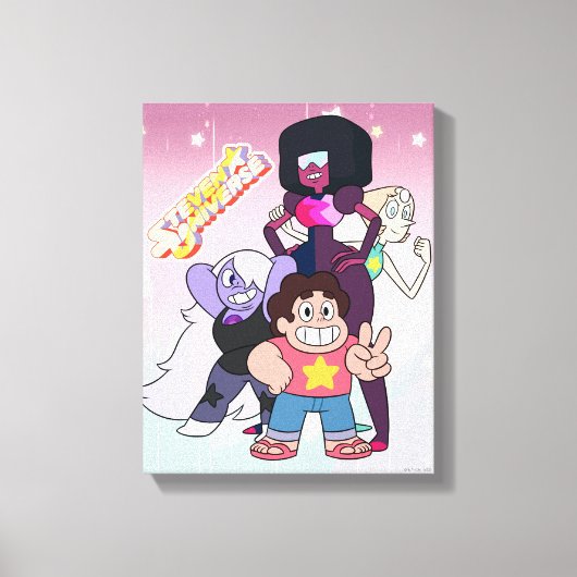 Steven Universe | Crystal Gem Group Pose Canvas Afdruk (Voorkant)