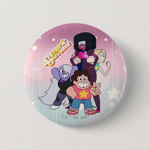 Steven Universe   Crystal Gem Group Pose Ronde Button 5,7 Cm
