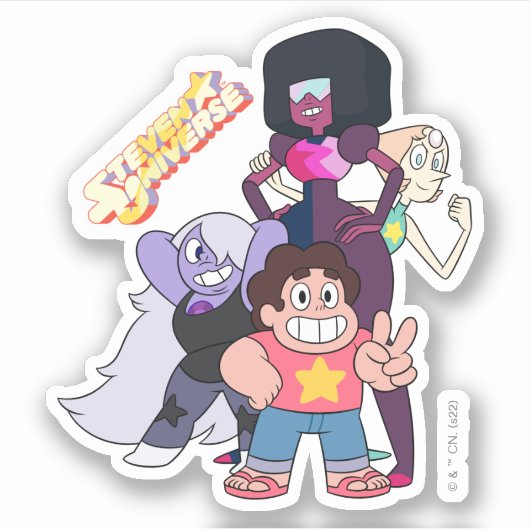 Steven Universe | Crystal Gem Group Pose Sticker (Voorkant)