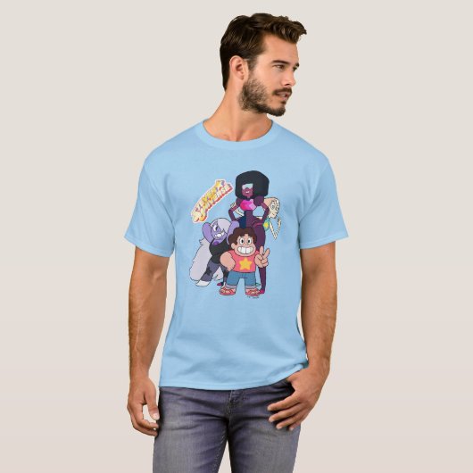 Steven Universe | Crystal Gem Group Pose T-shirt (Voorkant volledig)