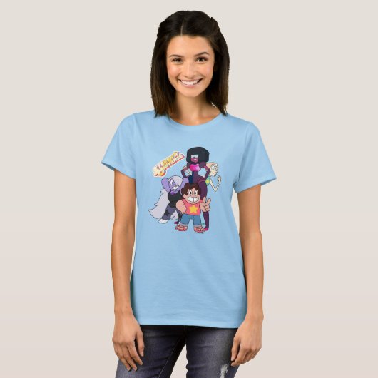 Steven Universe | Crystal Gem Group Pose T-shirt (Voorkant volledig)