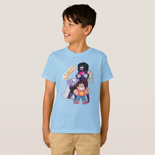 Steven Universe | Crystal Gem Group Pose T-shirt (Voorkant volledig)
