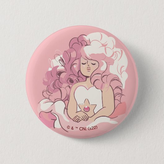Steven Universe | Illustratie Roos Kwartz Ronde Button 5,7 Cm (Voorkant)