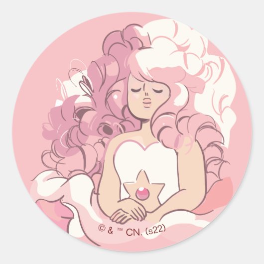Steven Universe | Illustratie Roos Kwartz Ronde Sticker (Voorkant)
