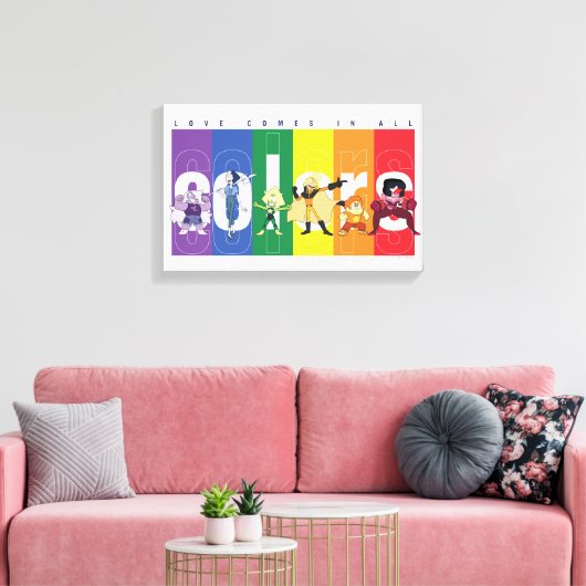 Steven Universe - Liefde komt in alle kleuren voor Canvas Afdruk (Insitu (Woonkamer))