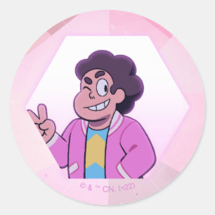 Steven Universe   Portret Roze Diamond Ronde Sticker
