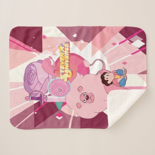 Steven Universe | Roos Kwartz Legacy Sherpa Deken (Voorkant (horizontaal))