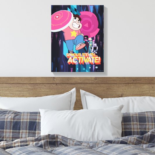 Steven Universe | Serieuze Steven... activeren! Canvas Afdruk (Insitu (Slaapkamer))