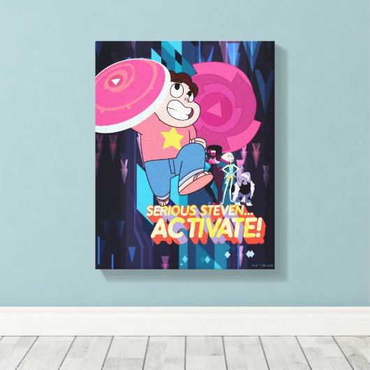 Steven Universe | Serieuze Steven... activeren! Canvas Afdruk (Insitu (Houten vloer))