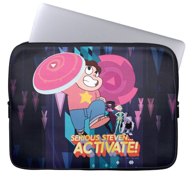 Steven Universe | Serieuze Steven... activeren! Laptop Sleeve (Voorkant)