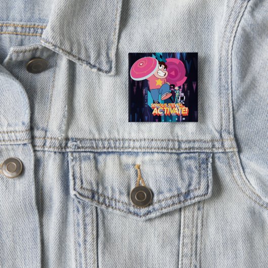 Steven Universe | Serieuze Steven... activeren! Vierkante Button 5,1 Cm (In situ)