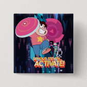 Steven Universe | Serieuze Steven... activeren! Vierkante Button 5,1 Cm (Voorkant)