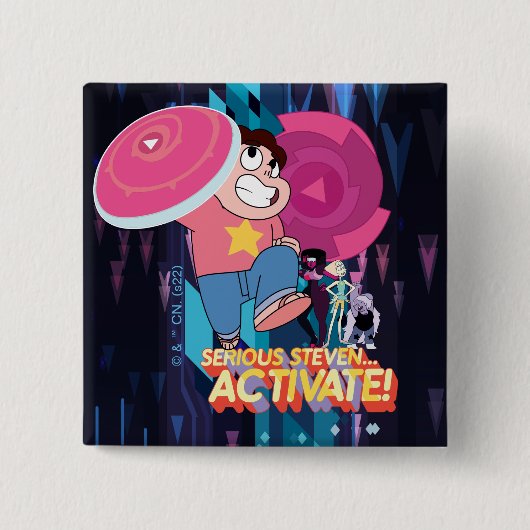 Steven Universe | Serieuze Steven... activeren! Vierkante Button 5,1 Cm (Voorkant)