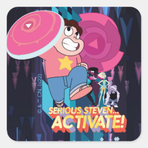 Steven Universe   Serieuze Steven... activeren! Vierkante Sticker