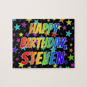 "STEVEN" voornaam, geun "HAPPY BIRTHDAY" Legpuzzel